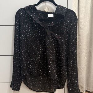 Abound Black button down Top with Multicolor stars